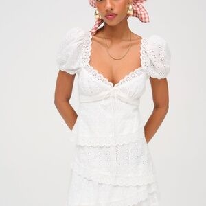 For Love & Lemons Rosalyn Mini Dress Size SS / White